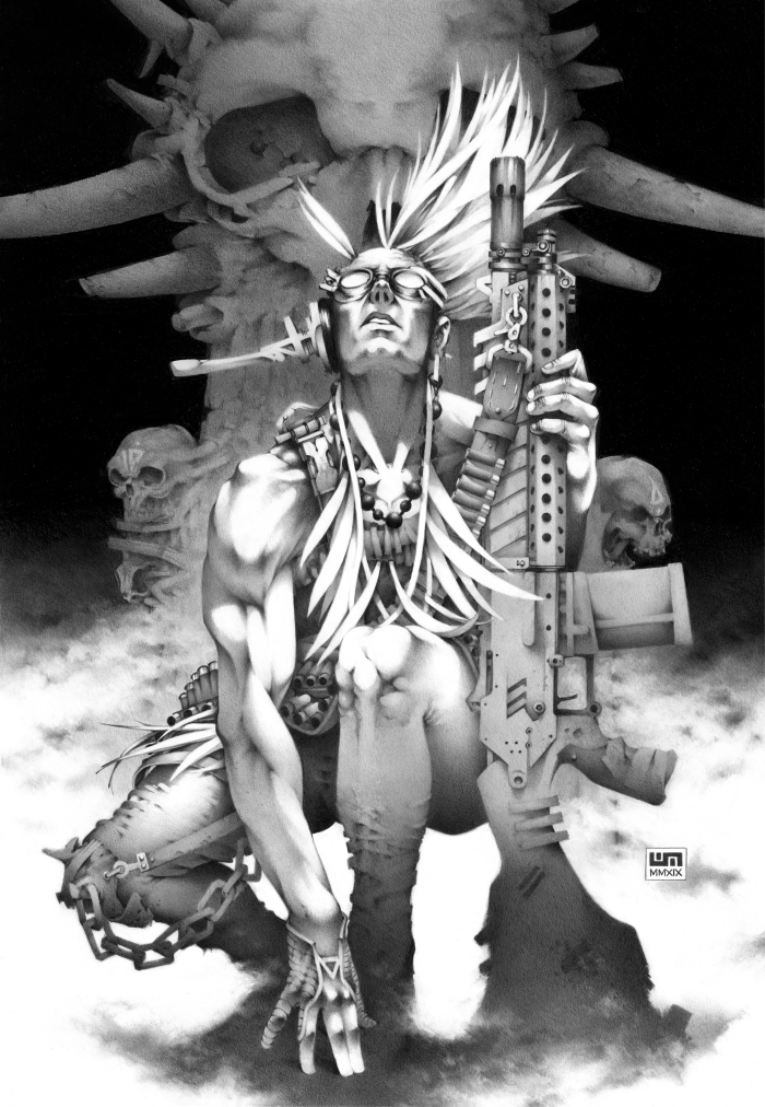 Dryland Killer,  pencil artwork by Warren Montrose
