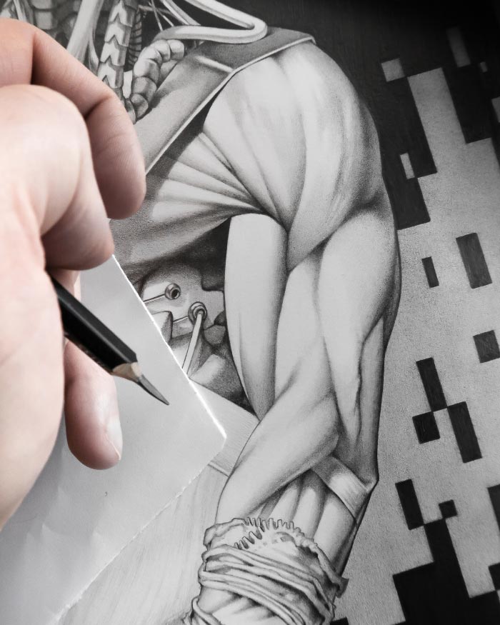 Machineries 16,  pencil artwork by Warren Montrose