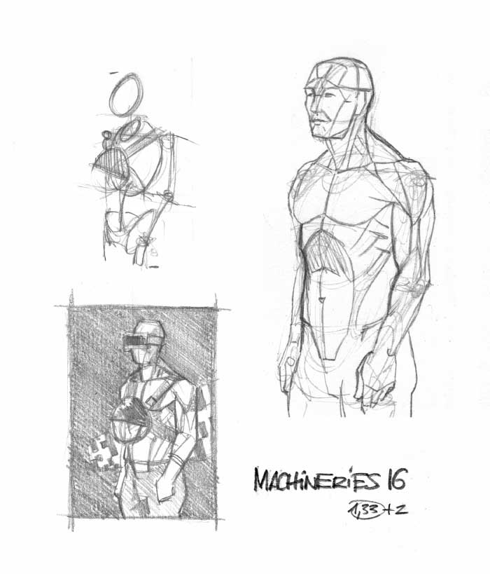 Machineries 16,  pencil artwork by Warren Montrose