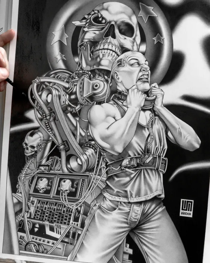 Machineries 20,  pencil artwork by Warren Montrose