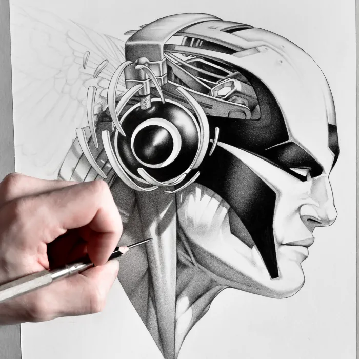Apache XXIII,  pencil artwork by Warren Montrose