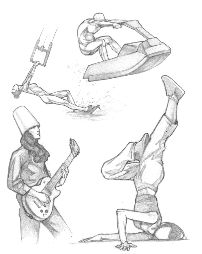 Figure 2023-2024, pencil artwork by Warren Montrose