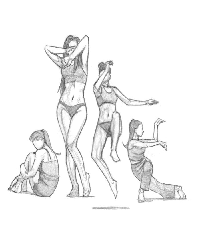 Figure 2023-2024, pencil artwork by Warren Montrose