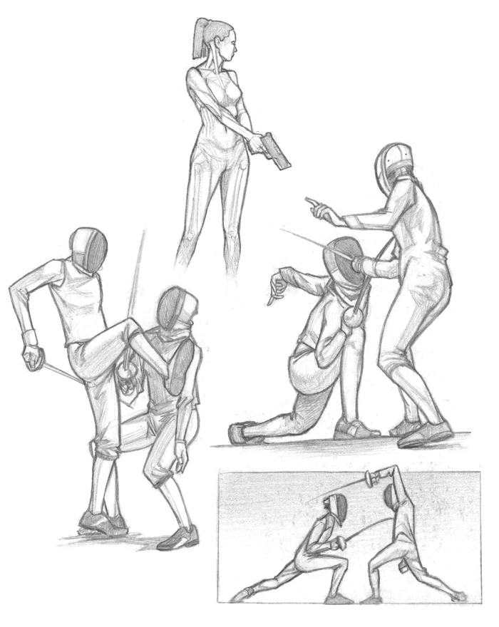 Figure 2023-2024,  pencil artwork by Warren Montrose