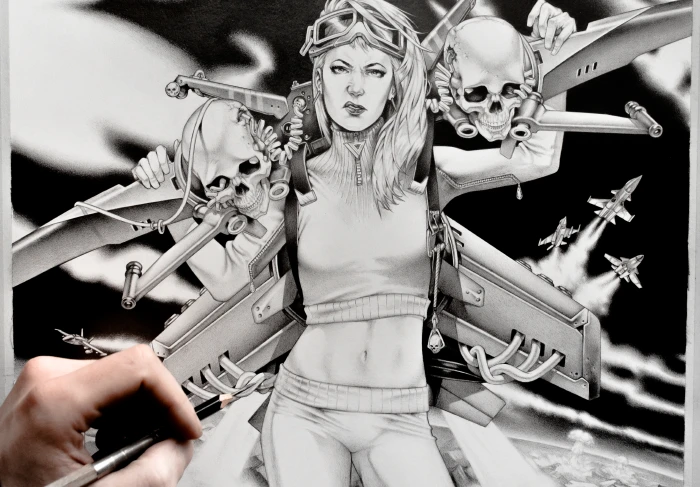 Machineries 23,  pencil artwork by Warren Montrose